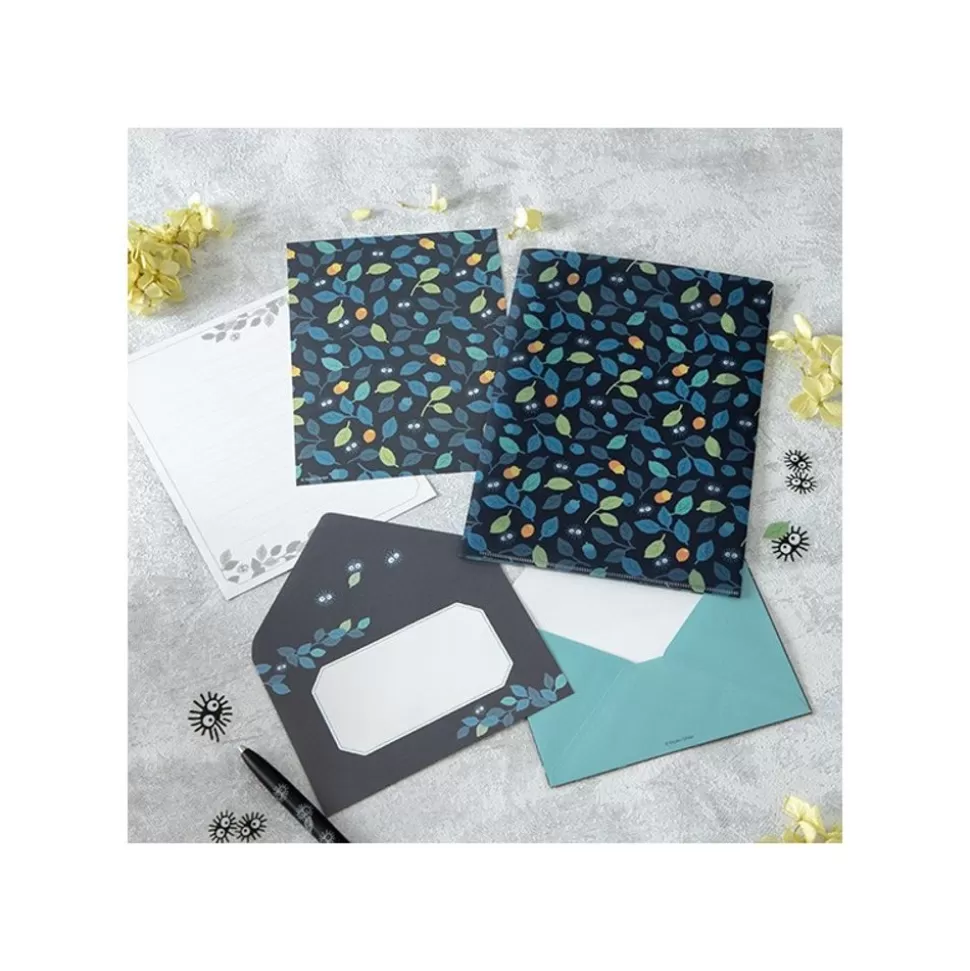 Maison Ghibli Clear Folder & Letter Set Soot Sprites Leaves - My Neighbor Totoro- Postcards And Letter Papers