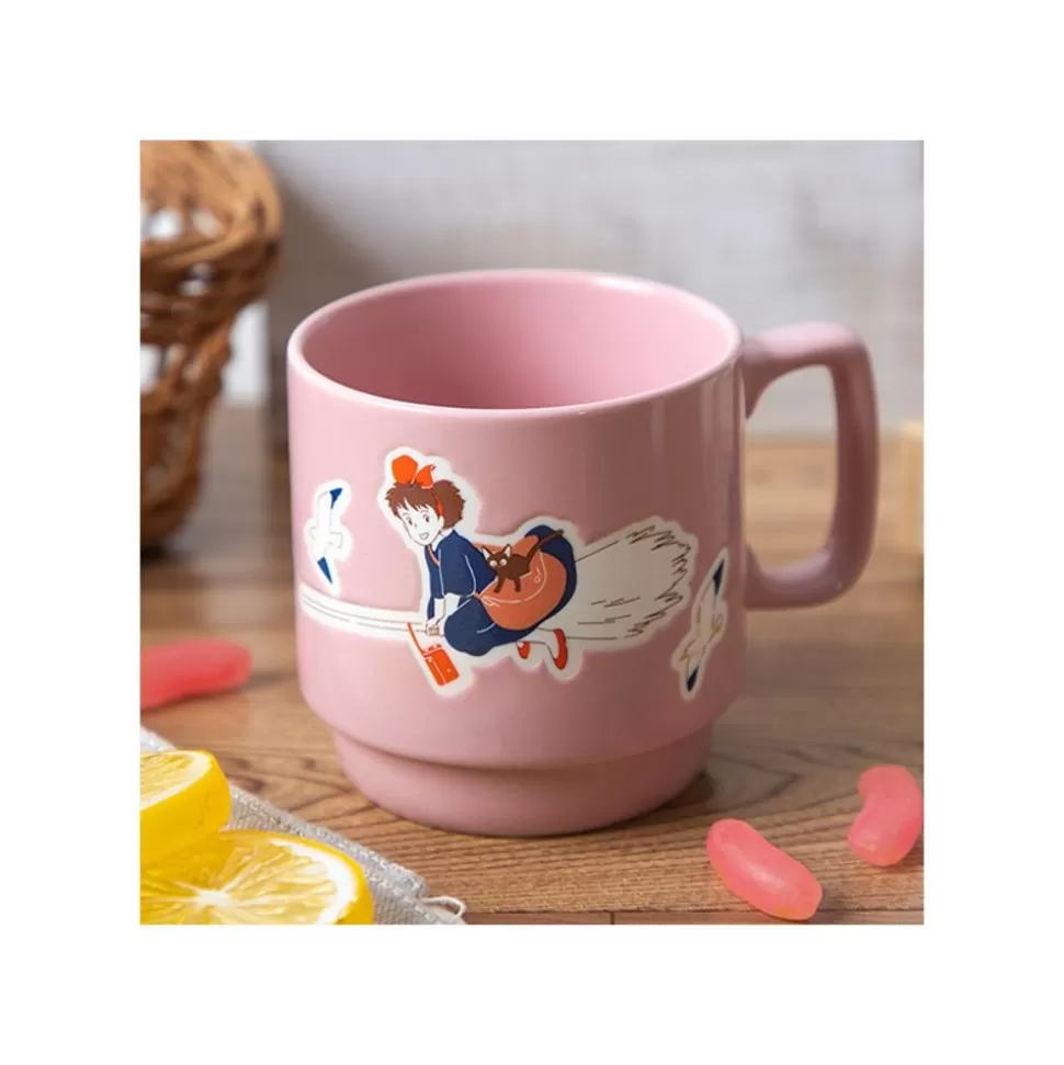 Maison Ghibli Coloful Embossed Mug Kiki On Her Broom - Kiki'S Delivery Service- Kitchenware