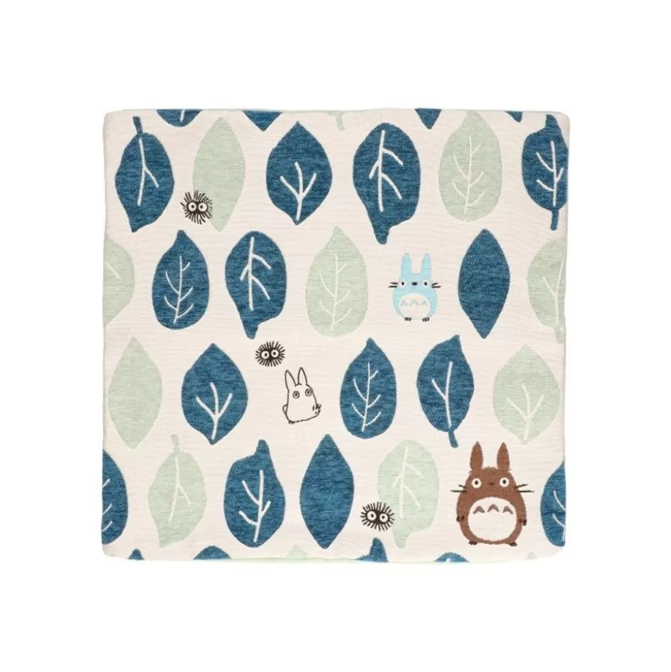Maison Ghibli Cushion Big Totoro Blue & Green Leaves 45X45 Cm - My Neighbour Totoro- Furniture
