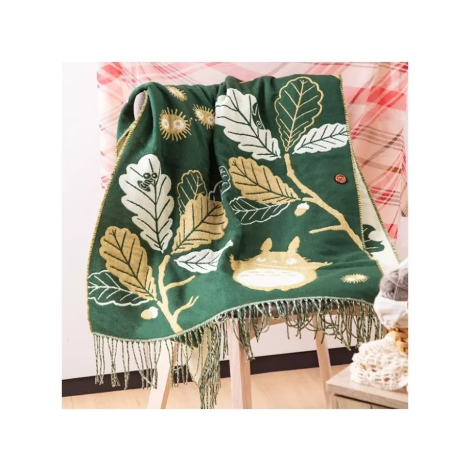 Maison Ghibli Dark Green Stole Oak Leaves - My Neighbor Totoro- Outfits