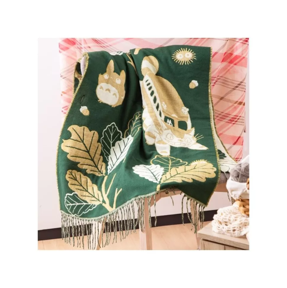 Maison Ghibli Dark Green Stole Oak Leaves - My Neighbor Totoro- Outfits