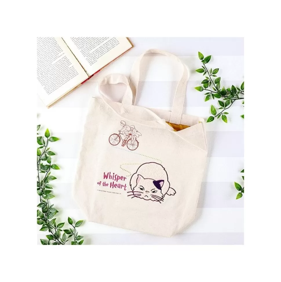 Maison Ghibli Embroidery Canvas Tote Bag The Path Of Twos - Whisper Of The Heart- Bags
