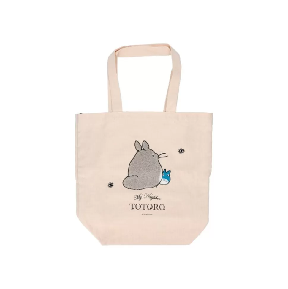 Maison Ghibli Embroidery Canvas Tote Bag Walking Away - My Neighbor Totoro- Bags