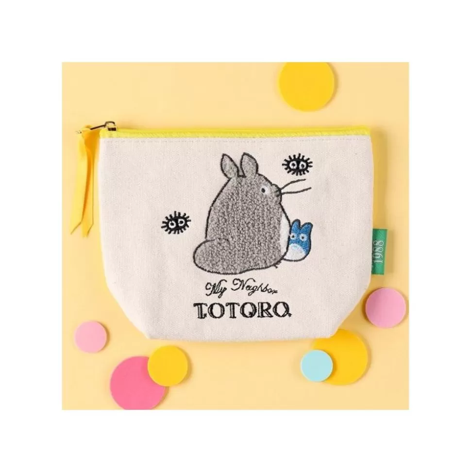 Maison Ghibli Embroidery Pouch Big And Medium Totoro - My Neighbor Totoro- Storage