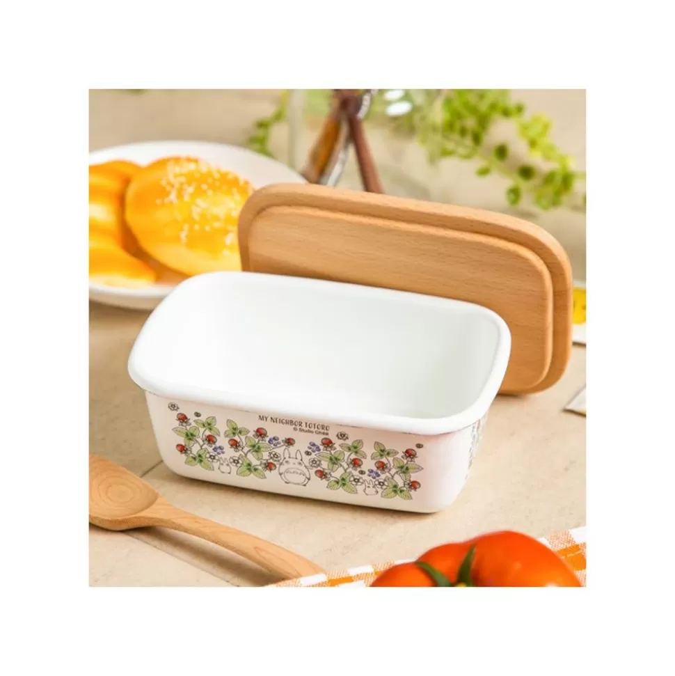 Maison Ghibli Enamel Butter Dish With Wooden Lid Soot Sprites 500Ml - My Neighbor T- Kitchenware