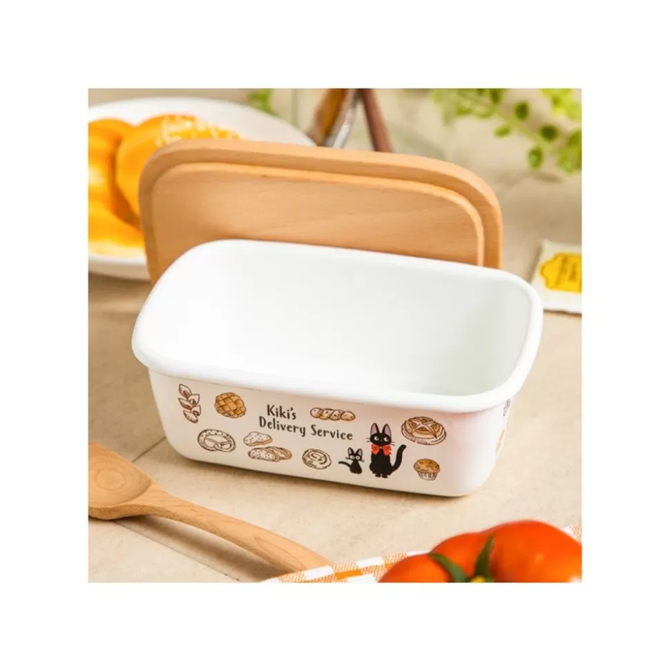 Maison Ghibli Enamel Butter Dish With Wooden Lid Viennese Pastries 500Ml - Kiki'S D- Kitchenware