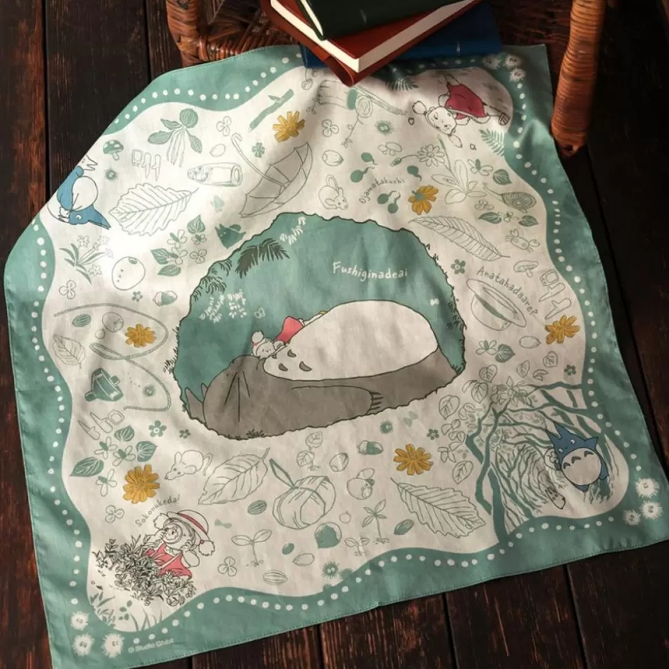 Maison Ghibli Large Handkerchief Mysterious Encounter 53X53 Cm - My Neighbour Totor- Outfits