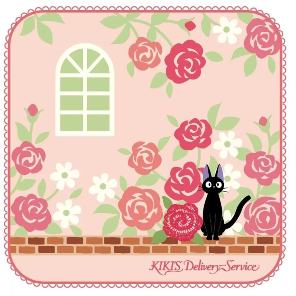 Maison Ghibli Mini Serviette Jardin De Roses 25 X 25 Cm - Kiki La Petite Sorciere- Household Linen