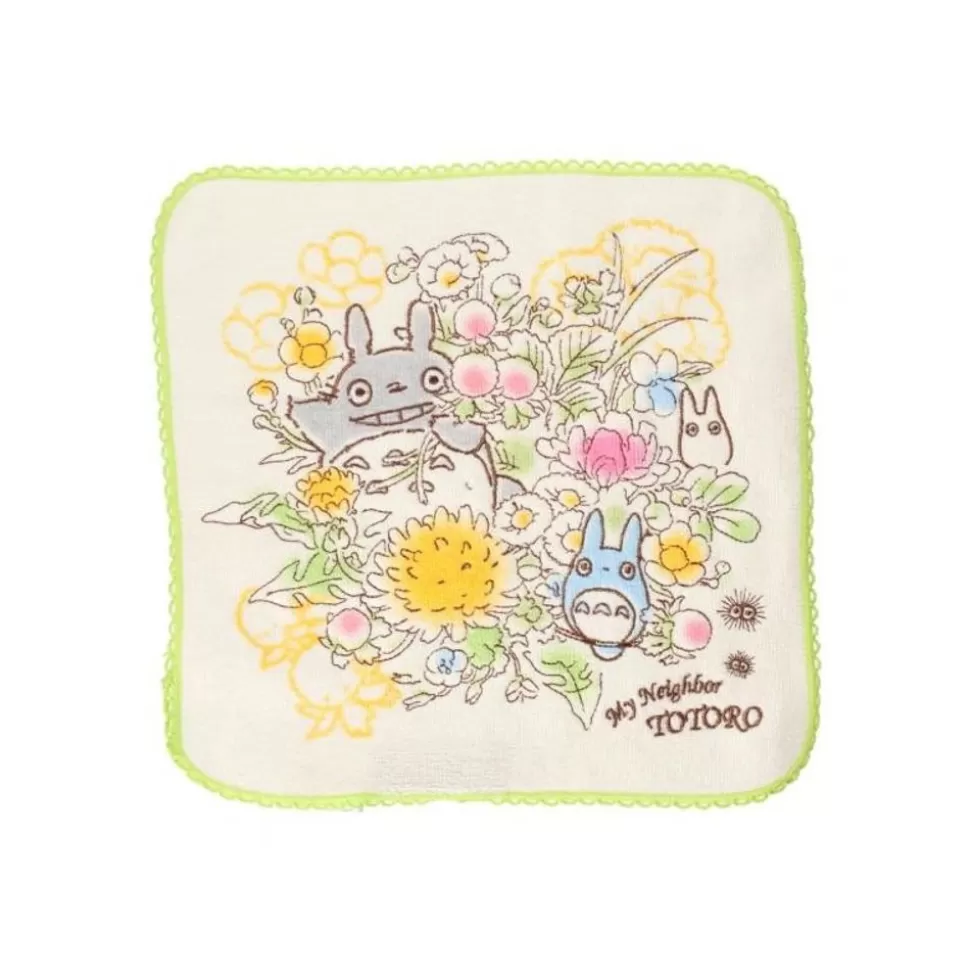 Maison Ghibli Mini Towel Totoro Bunch Of Spring Flowers 25X25 Cm - My Neighbor Toto- Household Linen
