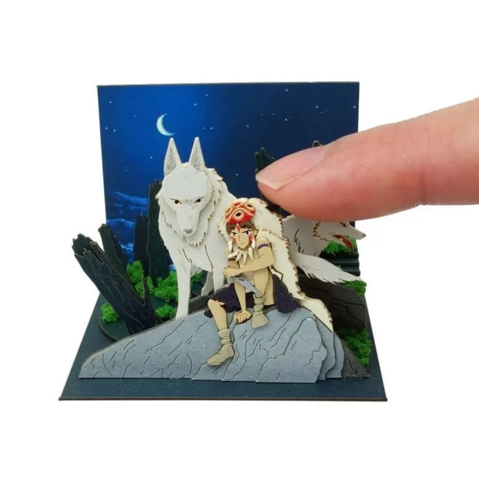 Maison Ghibli Paper Craft San And Moro Under The Moon - Princess Mononoke- Arts And Crafts