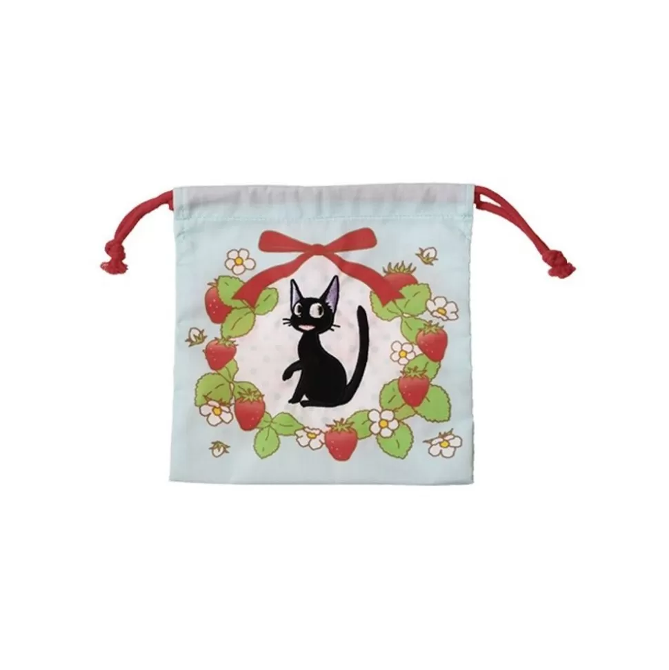 Maison Ghibli Satchel With Lanyard Jiji Strawberries 20 X 19 Cm - Kiki'S Delivery S- Bags
