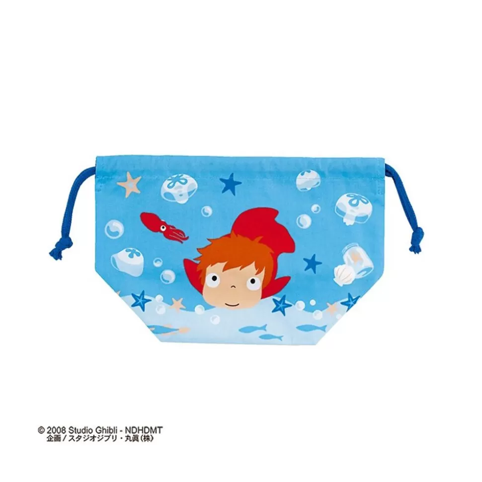 Maison Ghibli Satchel With Lanyard Ponyo In The Ocean 17X26 - Ponyo On The Cliff- Bags