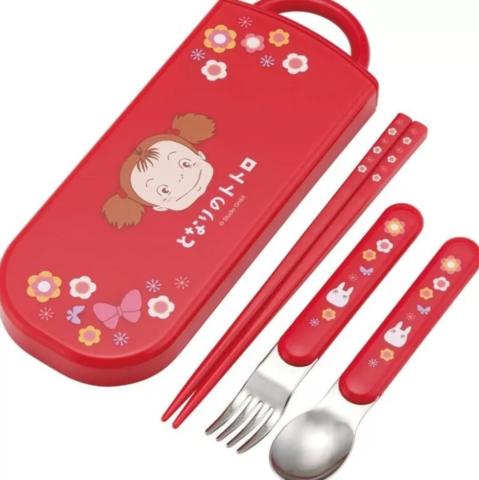 Maison Ghibli Set Chopsticks Spoon Fork Mei Red - My Neighbor Totoro- Kitchenware