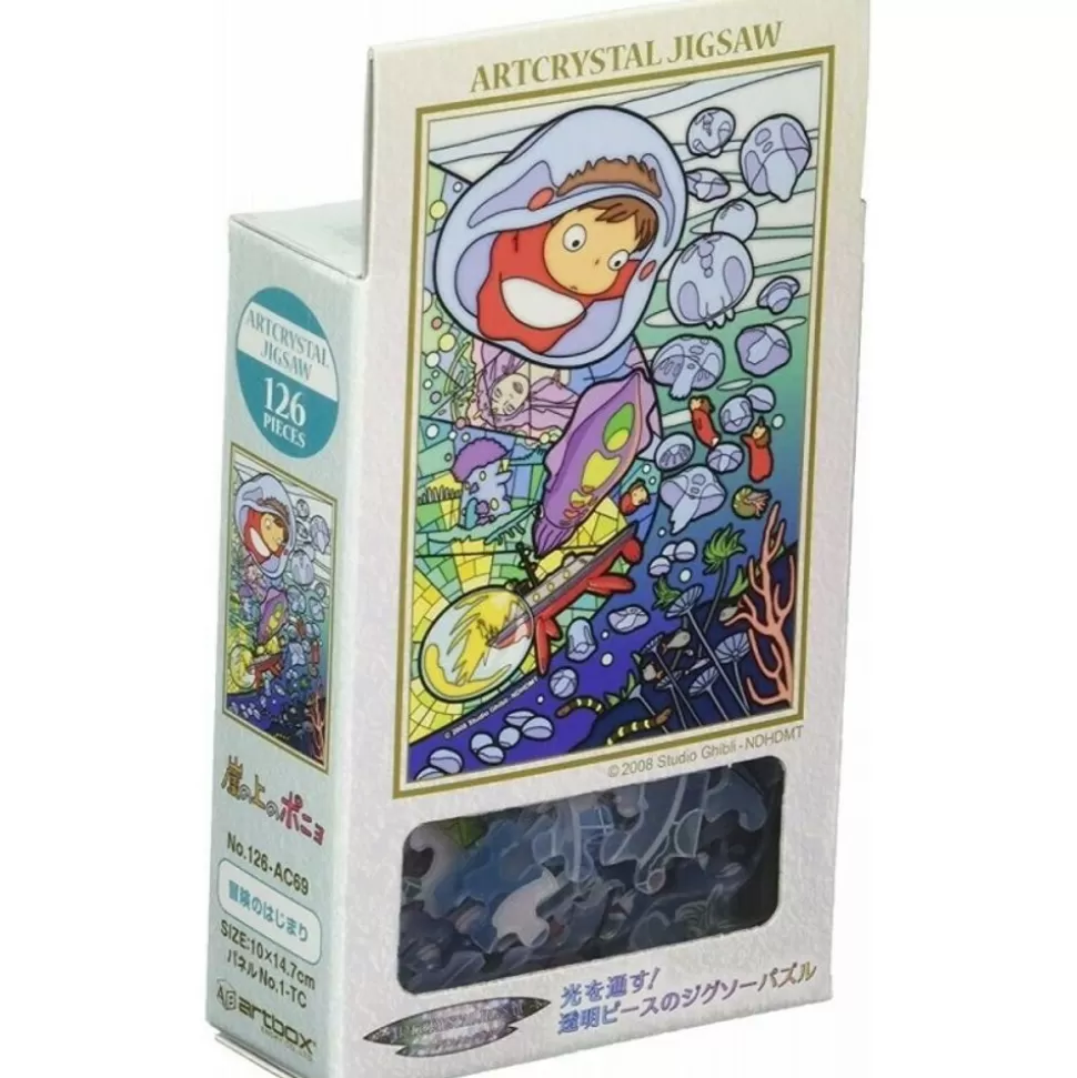 Maison Ghibli Stained Glass Puzzle 126P Ponyo Under The Sea - Ponyo On The Cliff- Jigsaw Puzzle