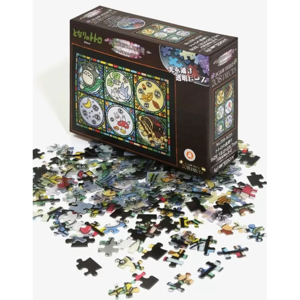 Maison Ghibli Stained Glass Puzzle 208P Totoro & His Friends - My Neighbor Totoro- Jigsaw Puzzle