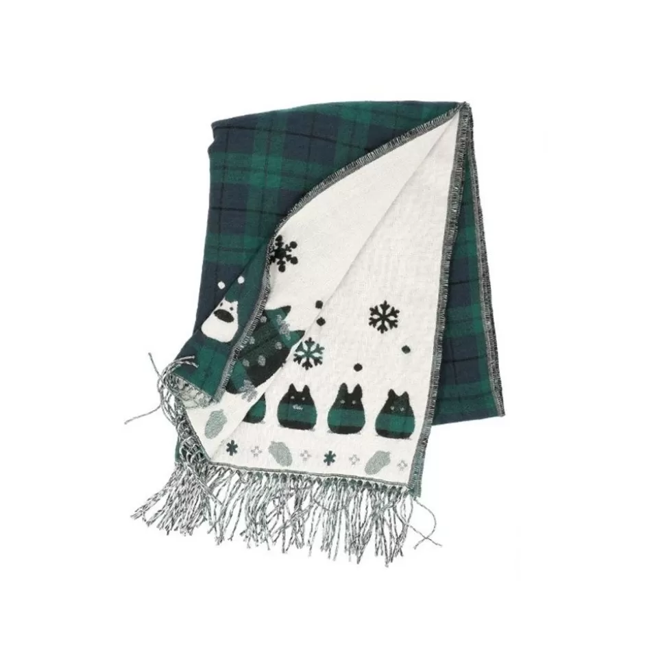 Maison Ghibli Stole With Button Totoro Check Pattern - My Neighbor Tororo- Outfits
