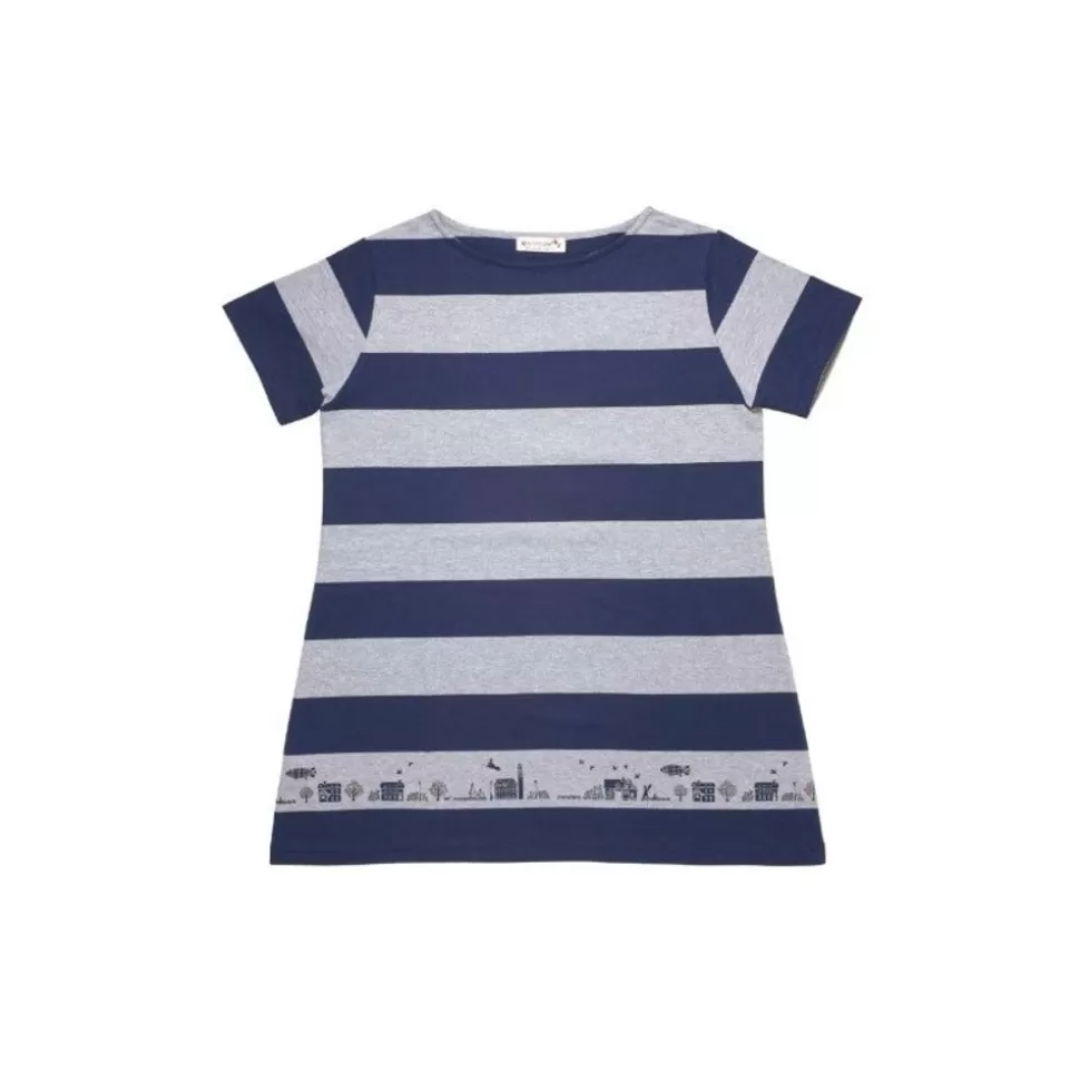 Maison Ghibli Striped Tunic Top Kiki Koriko Town Black White - Kiki'S Delivery Service- Outfits